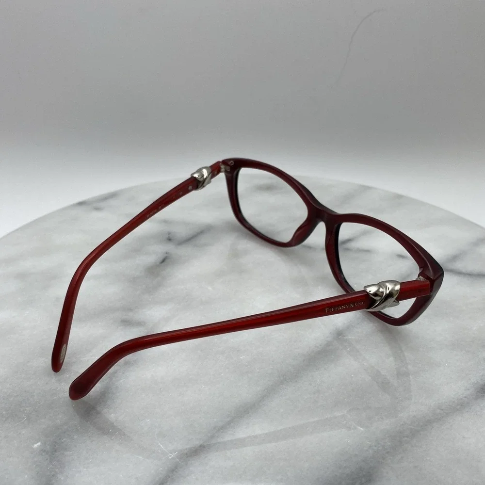 Tiffany & Co Women 51mm Eyeglasses Black Red TF 2074 Paloma Picasso Heart Knot